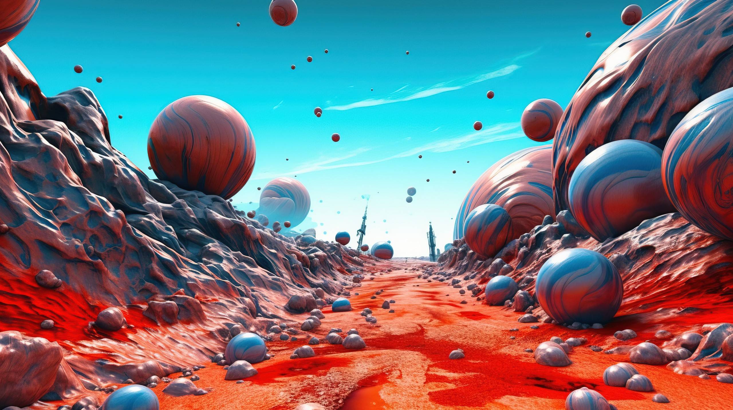 Festigame img mundo fantasia multiples bolas rocas flotando